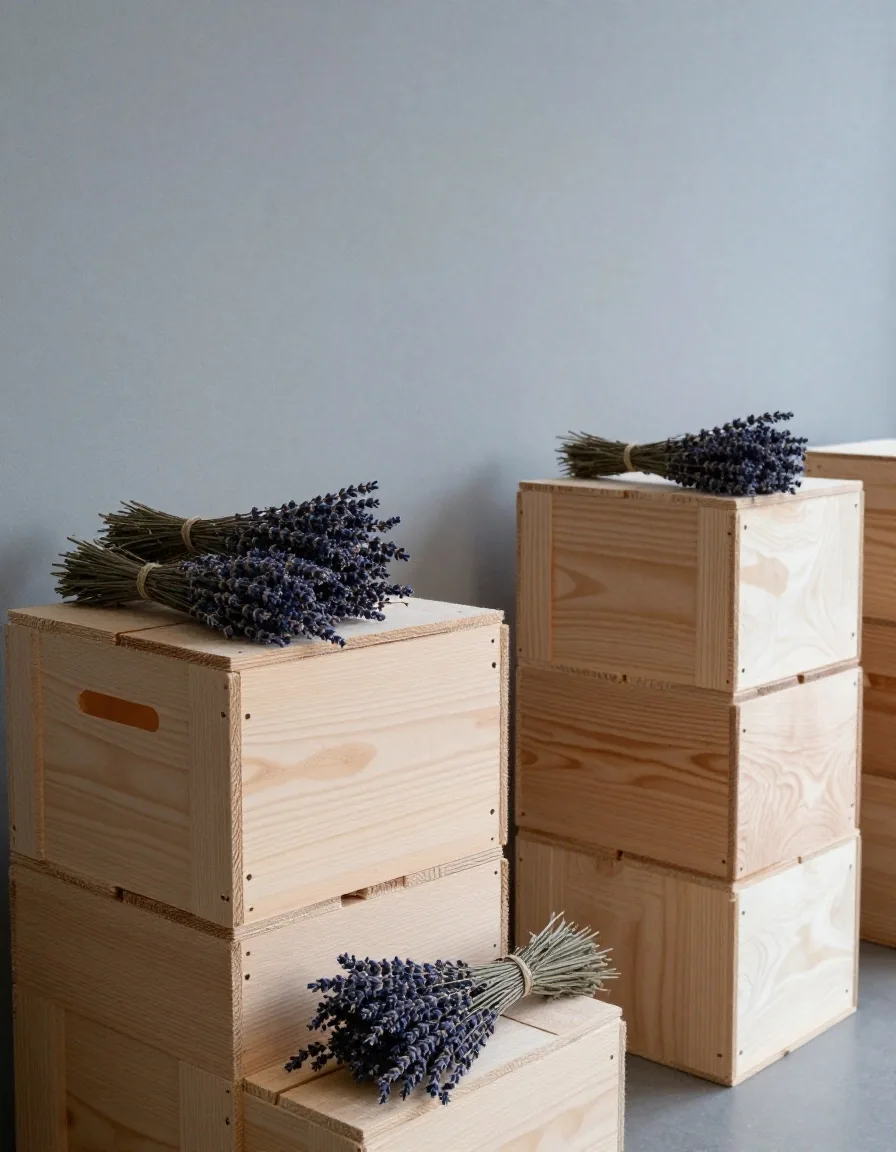 Intérieur d'entrepôt en pin à l'aube